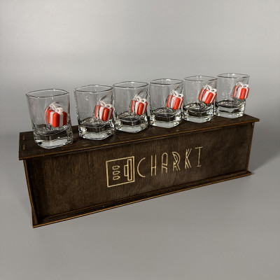 Набір чарок "Подарунок" у дерев'яному пакуванні